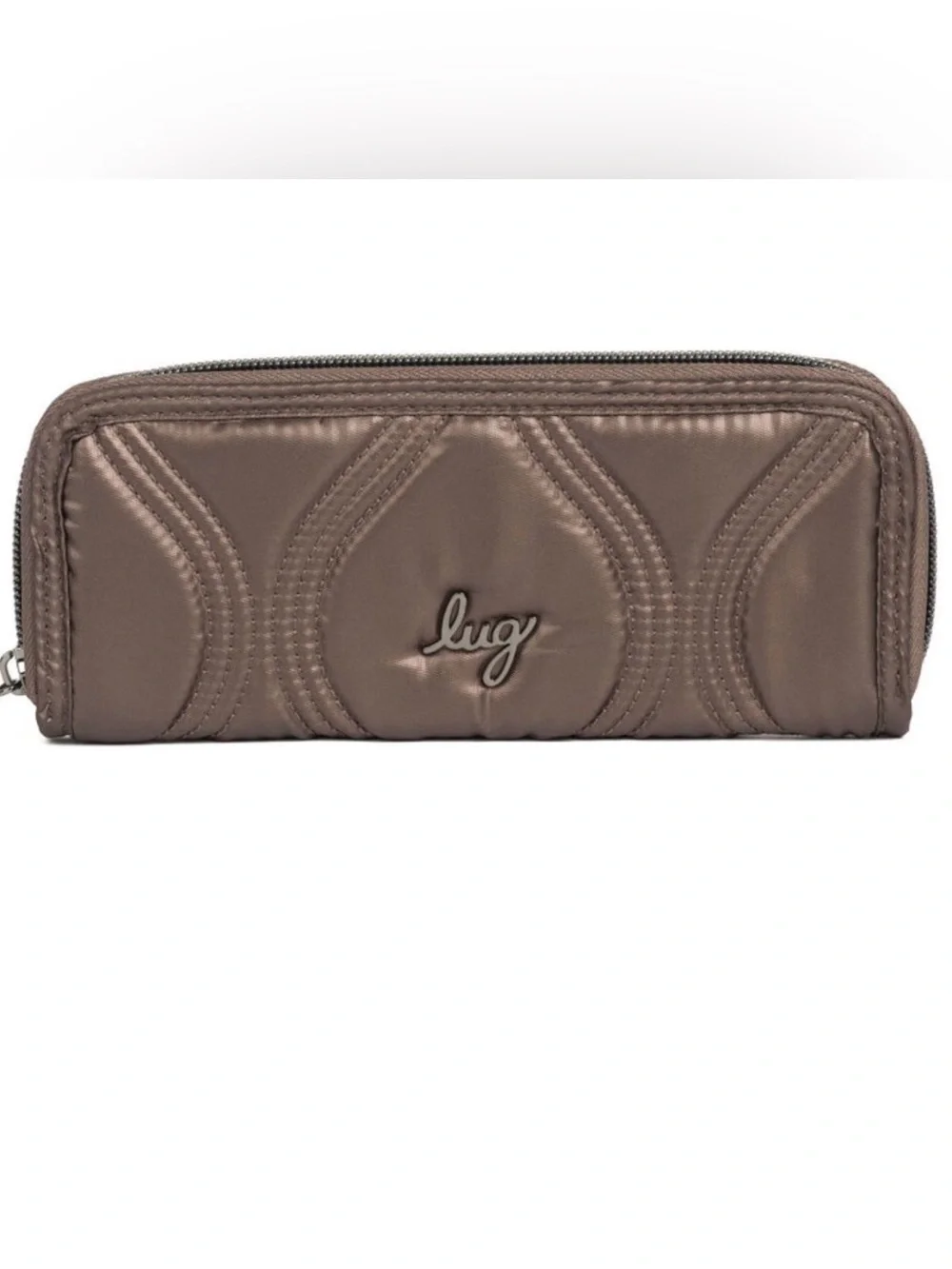 lug Metallic Taupe Quilted Zip Wallet